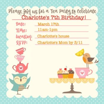 tea party invitation