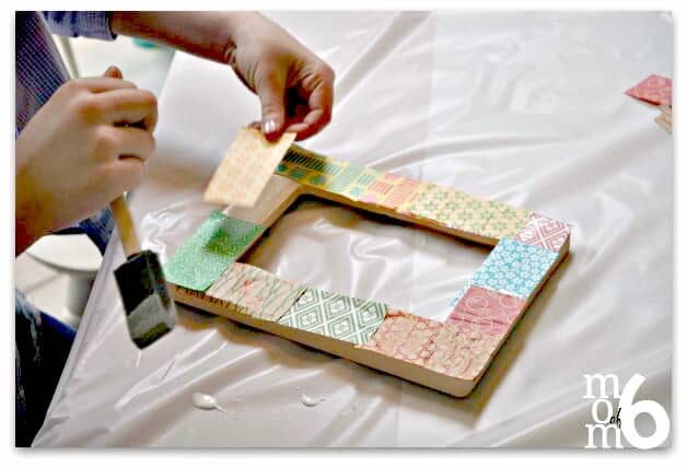 craft idea for kids: decoupage picture frames