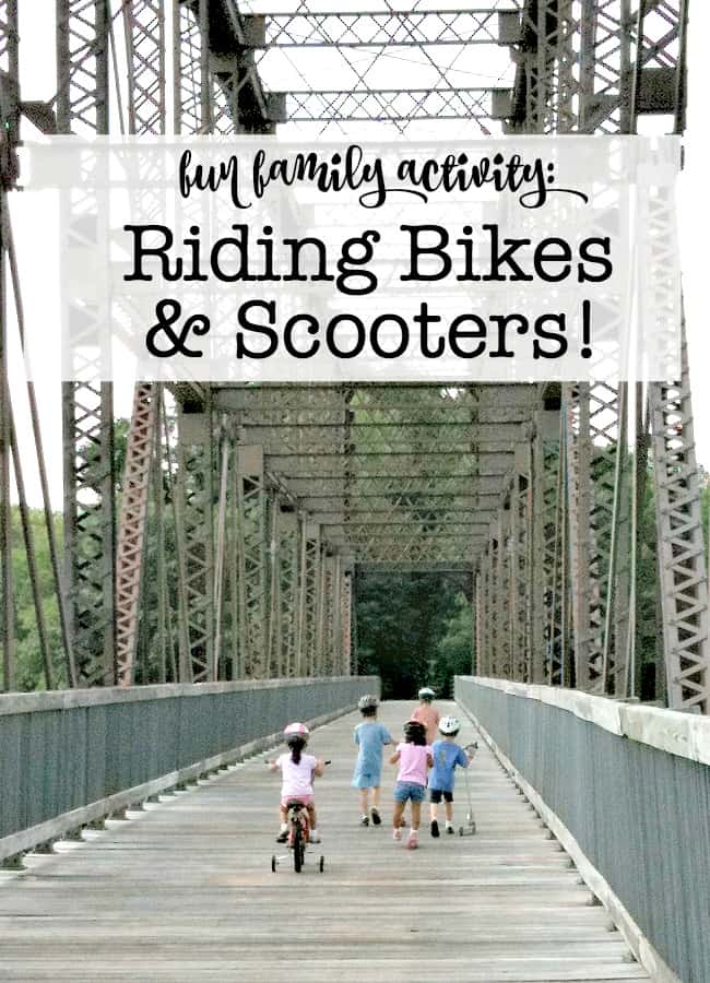 It just wouldn't be summer without devoting some serious time dedicated to riding bikes and scooters! For kids, it is a rite of passage- your first set of wheels, and your first ticket to freedom! We love making this a family activity for our DIY summer camp at home!