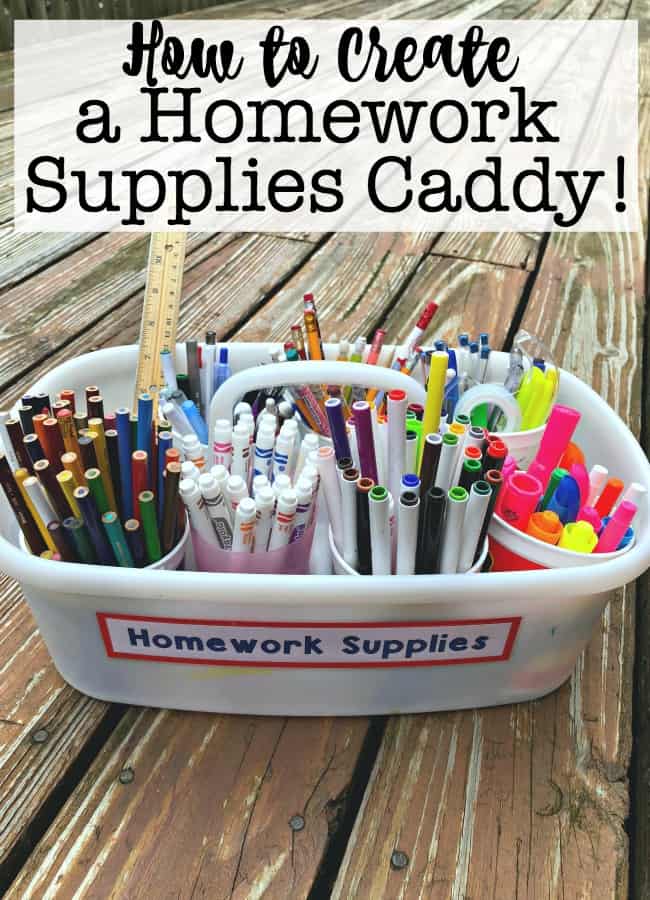 Homework Caddy Organization