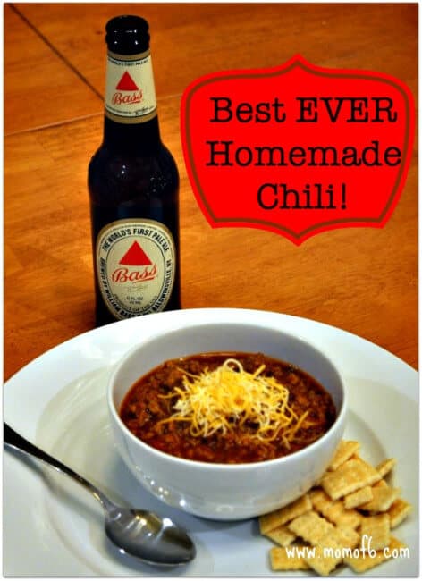This best EVER homemade chili has a base of both ground beef and sausage- and I think that it is the combination of the two that makes it so yumma-licious! 