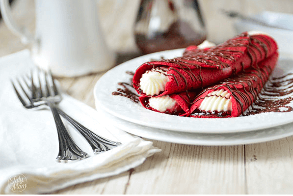 Valentine's crepes for breakfast