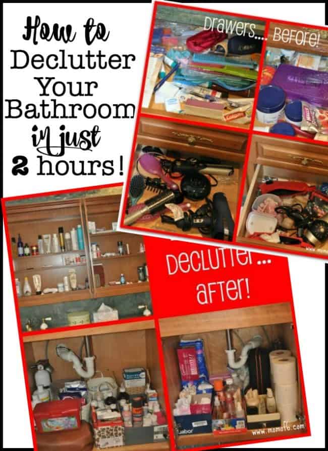 You know it's time to declutter your bathroom when you open up cabinets and drawers, and you shudder that you've accumulated SO MUCH STUFF! I mean, how in the world did this happen? And pretty soon you've gone from not even noticing it, to not being able to stand it. Here's how to do it in just two hours!