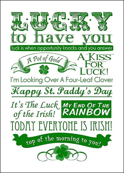St Patrick's Day Lucky To Have You print