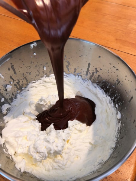 making chocolate mousse