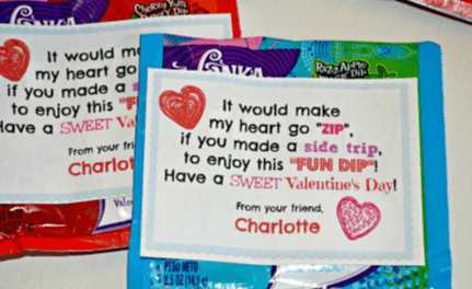 free printable Valentine's card for Fun Dip