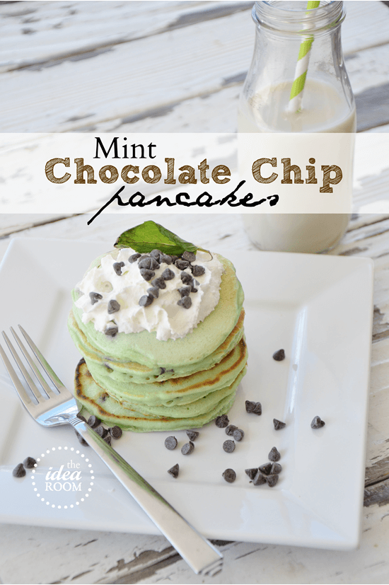 Mint chocolate chip pancakes