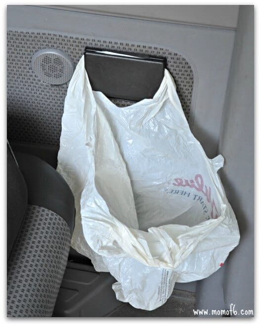 trash bags for the car to keep it organized