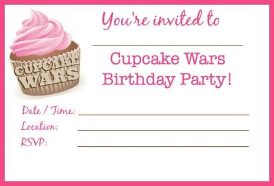 cupcake wars party invitation