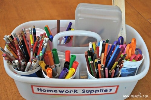 I re-worked our kitchen to make sure that we had a place for everything and a system to keep it organized. Here's how I created an organized homework space: