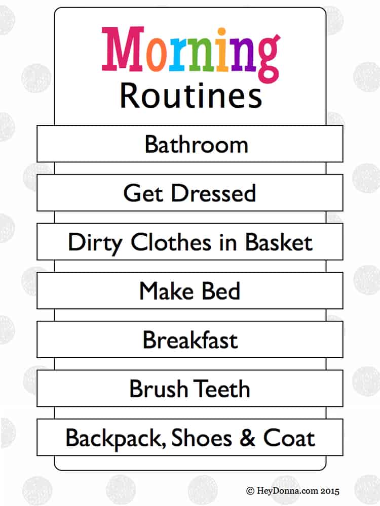 Morning Routine Charts With Pictures