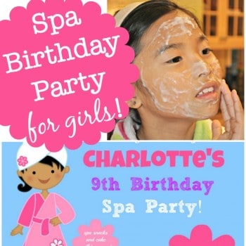 Fantastic ideas for hosting a Spa birthday party at home! This post includes free printable Spa birthday party invites and thank you notes, ideas for kids "spa treatments" and lots of ideas to make your Spa Birthday Party awesome!