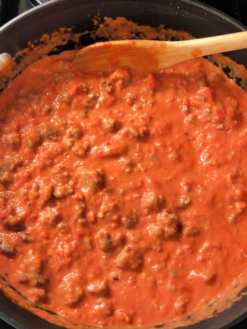 spicy pasta sauce with sausage