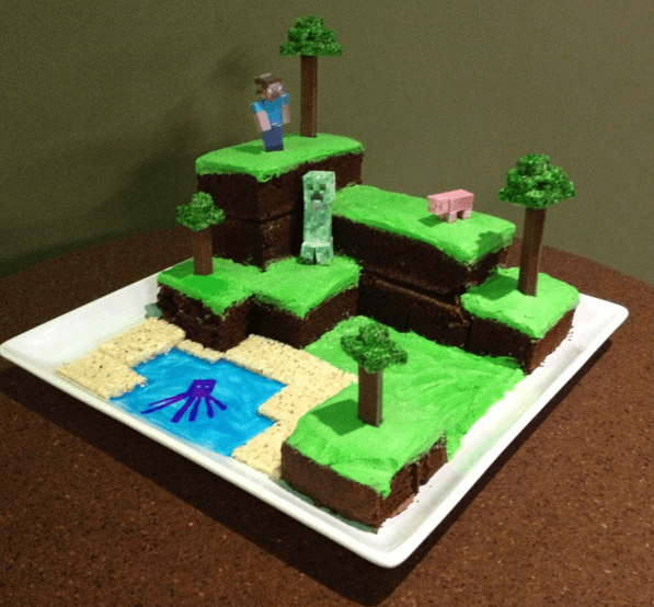 Minecraft birthday cake