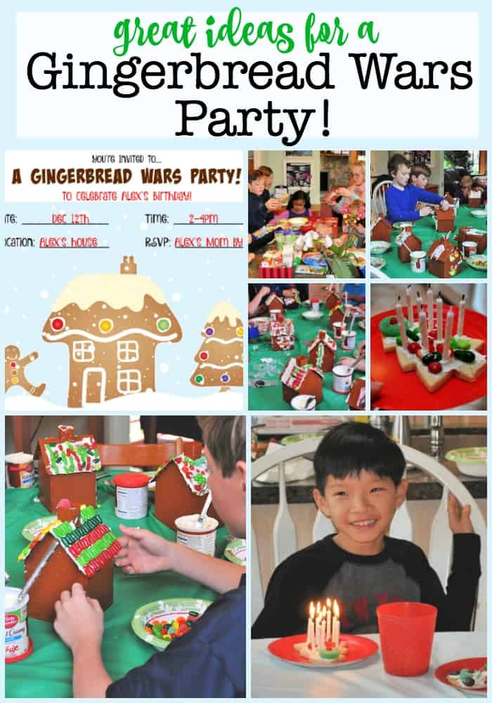 Here's how we hosted a Gingerbread Wars Birthday Party for our son Alex and his friends! In this post, you'll find lots of kids birthday party ideas you can use, as well as free printable invitations, favor tags, thank you notes and a "show script"!