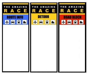 Amazing Race blank cards