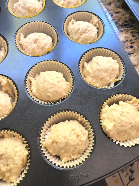 scoop the batterinto muffin tins