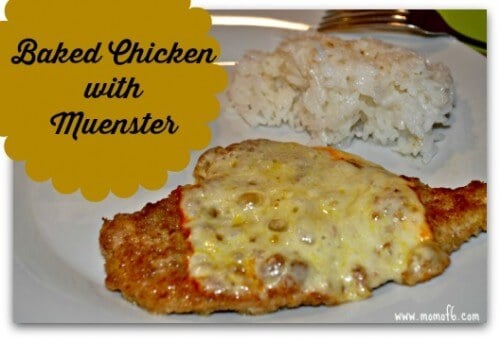 Baked Chicken with Muenster- on plate