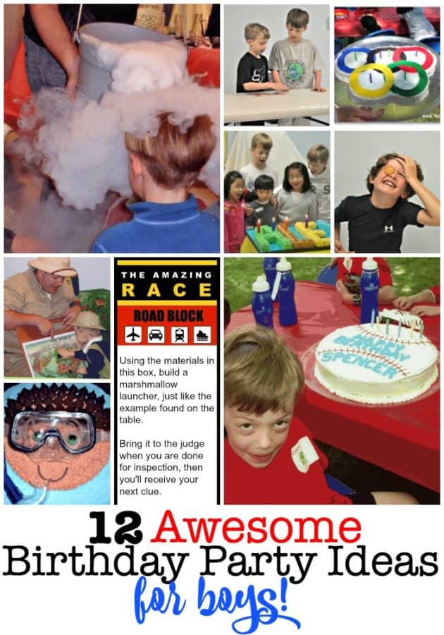 I love creating magical days of fun for my kids and their friends that are easy to pull together, don’t cost a lot of money, and create the kind of memories that my kids will look back on fondly on when they are all grown up with kids of their own. So if you are looking for a fun at-home birthday party- here are 12 Awesome Birthday Party Ideas for Boys!