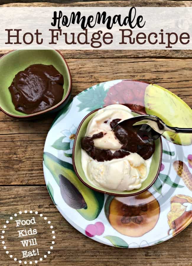 This homemade hot fudge recipe is easy to make (my kids can make it themselves with a little adult supervision around the stovetop), and is delicious served over ice cream or a brownie!