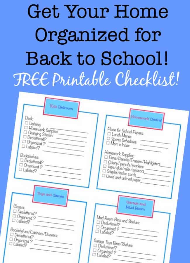 These last weeks of summer are the perfect time to get your home organized for back to school! And here's a free printable checklist for you to help get it done!