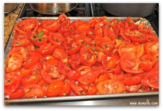 Roasted Tomato Sauce- on pan