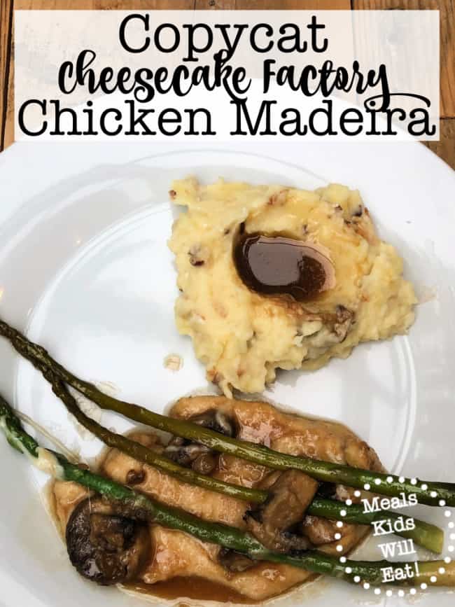 One of my husband's all-time favorite restaurant dishes is the Chicken Madeira at the Cheesecake Factory, so I really wanted to try to make it at home so we could enjoy it more often. My family absolutely loves this Copycat Cheesecake Factory Chicken Madeira recipe, and I hope that yours will too!