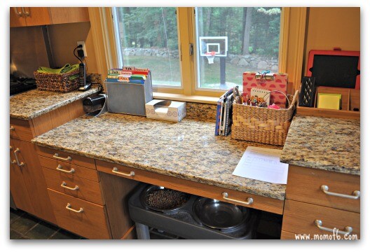 I re-worked our kitchen to make sure that we had a place for everything and a system to keep it organized. Here's how I created an organized homework space: