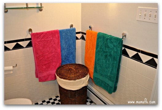 DIY Hanging Bathroom Towels - A Mom's Take