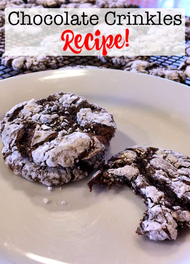 This chocolate crinkles recipe is super easy- only 4 ingredients! And it makes the softest, chewiest, and most delicious chocolate cookie you'll ever eat! A perfect holiday treat!