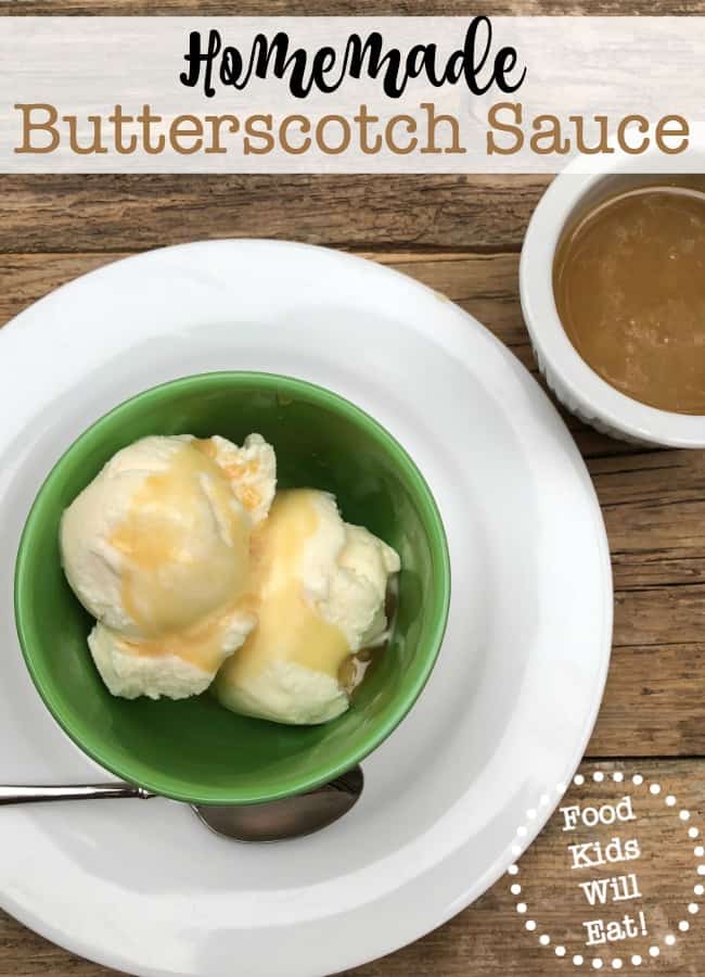 This homemade butterscotch sauce recipe is easy to make- and tastes amazing over ice cream! It also is a great gift-giving item for the holidays!