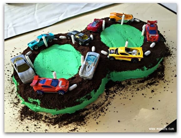 This race car birthday party takes the best part of a slot car racing venue- where kids get to choose their car and participate in planned races against their friends on a huge elevated track that twists and turns around the room! And the best part is- they get to keep the race track when the party is over!