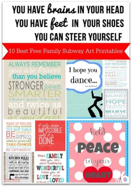 10 Best Free Family Subway Art Printables Collage