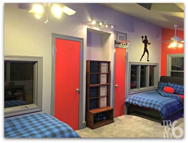 This is the project that took us too long to get around to doing- the teen boys bedroom makeover! Goodbye mustard colored walls and hello cool teen space!