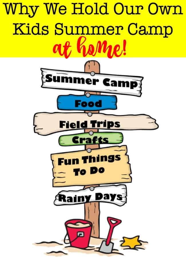 Camps, lessons, and activities for 6 kids can lead to a busy (and expensive) summer schedule! Here's why we love to hold our own kids summer camp at home (and some ideas on how you can do it too!)