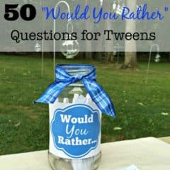 Perfect for sleepover parties- here is a free printable list of 50 Would You Rather questions for tweens!
