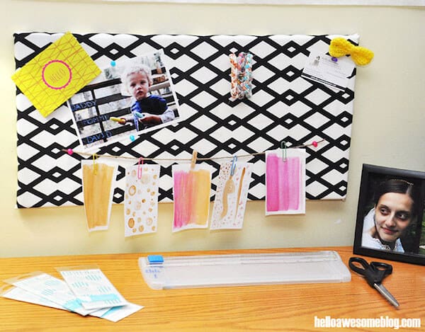 bulletin board for organized home office