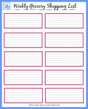 Grocery Shopping List Template from www.momof6.com