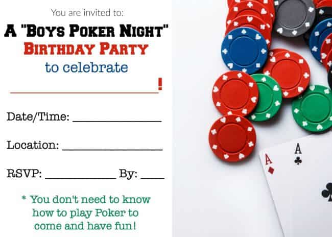 poker night party invite