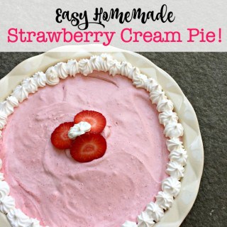 My kids adore strawberries, and I love to surprise them with a delicious strawberry-inspired after school snack! This easy homemade Strawberry Cream Pie absolutely fits the bill!