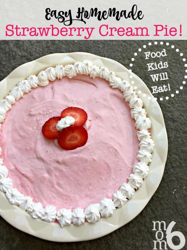 I love to surprise my kids with a delicious strawberry-inspired after school snack! This easy homemade Strawberry Cream Pie absolutely fits the bill!
