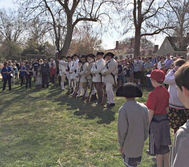 things to do in Williamsburg with kids: historical reenactments