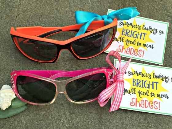 A new pair of sunglasses with this cute printable sunglasses gift tag would make for a fantastic end of year gift for your kids or their teachers too!