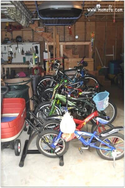 bike parking in the organized garage