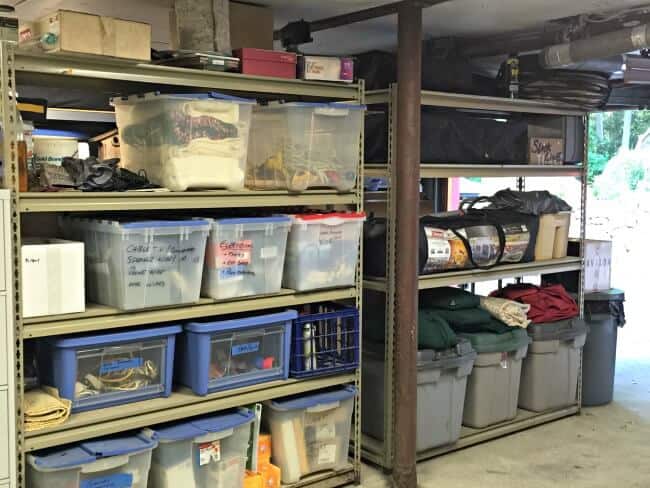 organized garage shelving units