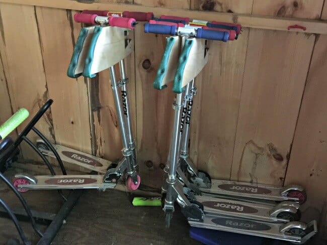 storing scooters in the garage