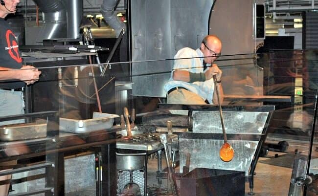 watching a demo at the Corning Museum of Glass