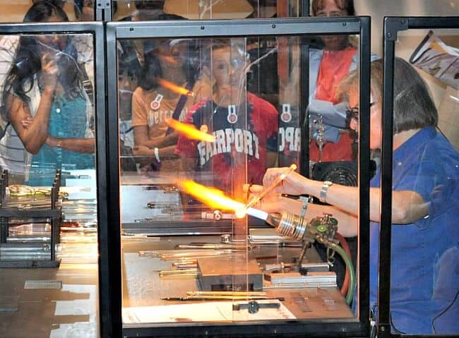 glass demonstration at the Corning Museum