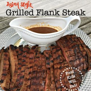 I love a good marinated steak recipe, because you simply mix up the marinade in the morning, pour it over the cut of beef, and then a half an hour before dinner, you grill. It is simple and so delicious. Here's our family recipe for Asian Style Grilled Flank Steak: