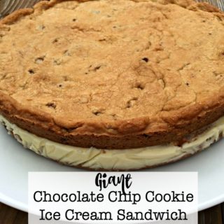 Inspired by the "Chip-wiches" at Disney- these giant chocolate chip cookie ice cream sandwiches are designed to feed a crowd!